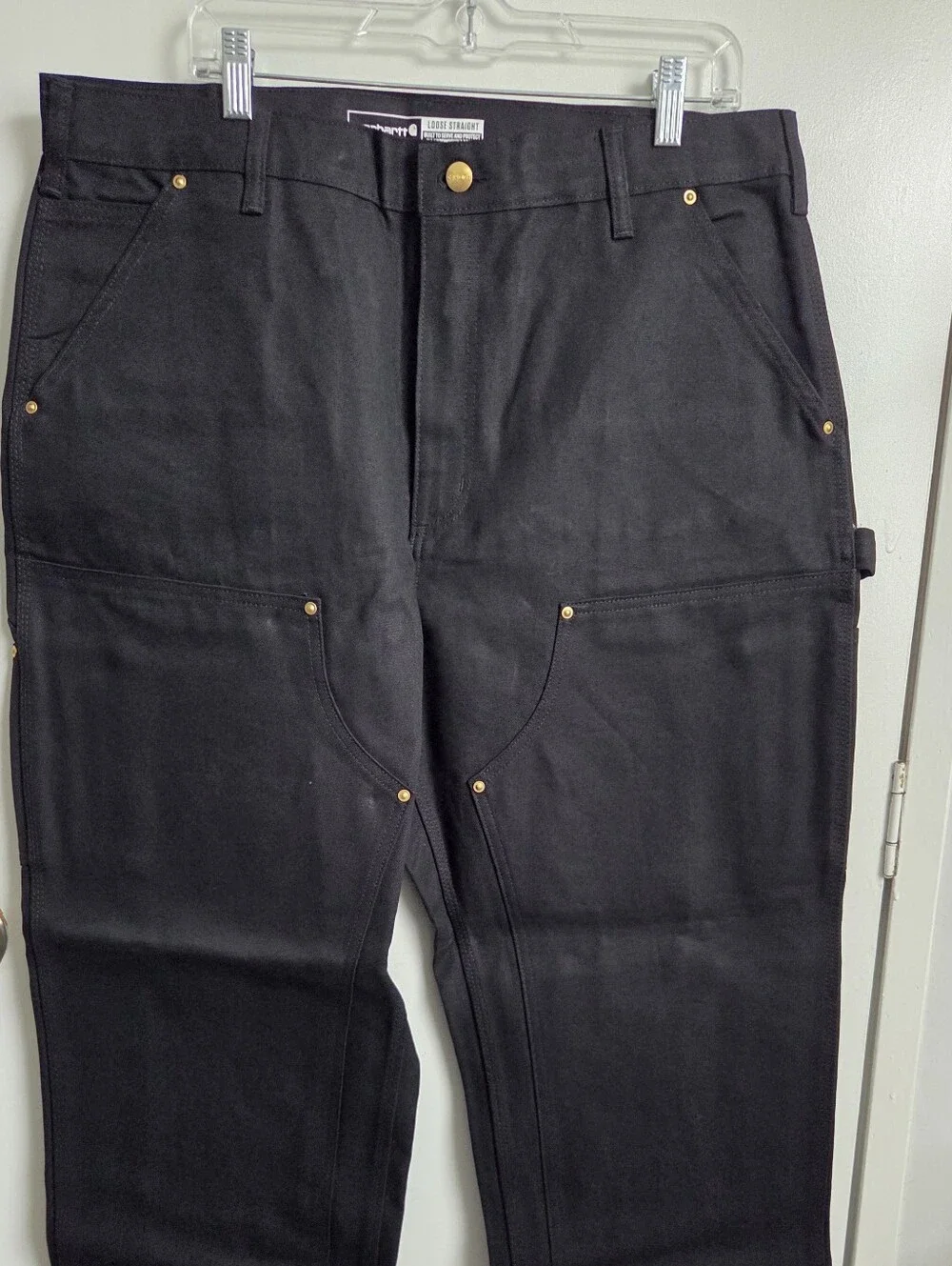 Carhartt Loose Straight B01 Firm Duck Front Work Pants Double Knees Size 38/30